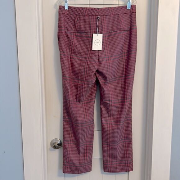 NWT 1901 Simone Pink Plaid Ankle Pants Trousers Size 8 - Picture 3 of 11